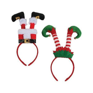 Santa & Elf Legs Headbands (6 Quantity Per Pack) - Glow-Paradise