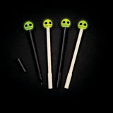 Glow In The Dark Skull Head Skeleton Pens (12 Per Pack) - Glow-Paradise