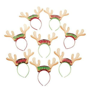 Reindeer Antler Character Headbands (8 Quantity Per Pack) - Glow-Paradise