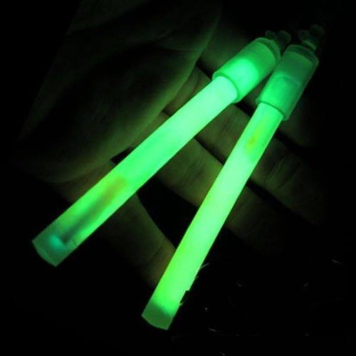 4 inch Glow Sticks with Hook - 24 Hour Powder Mix (Green Color, 10 Counts Per Pack) - Glow-Paradise