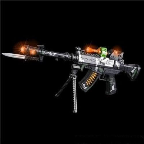 LED Light Up 22 inch Rifle with Bayonet Gun Pistol Toy For Kids - Glow-Paradise