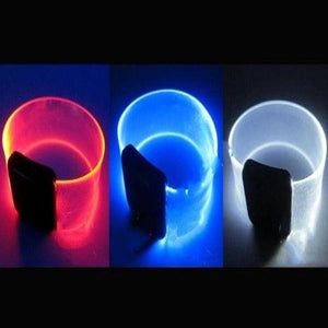 LED Light Up Clear Bracelets with Magnetic Clasp - Patriotic - Red Blue White (3 Quantity Per Pack) - Glow-Paradise