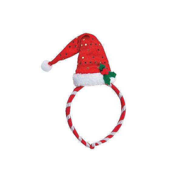 Mini Santa Hat Headbands (6 Quantity Per Pack) - Glow-Paradise