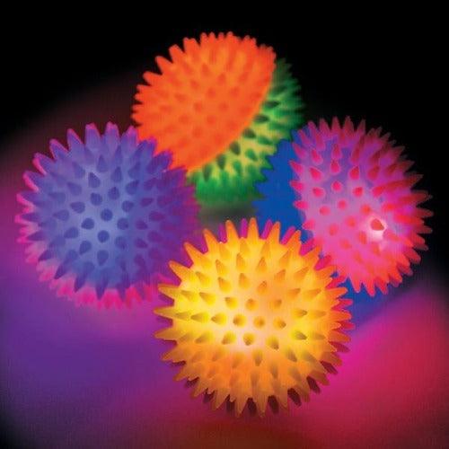 Light-Up Two-Tone Bouncy Balls (Assorted Colors, 12 Per Pack) - Glow-Paradise
