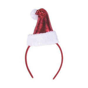 Shiny Santa Hat Headbands (6 Quantity Per Pack) - Glow-Paradise