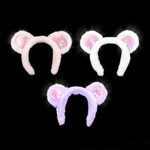 LED Light-Up Teddy Bear Headband (1 Quantity Per Pack) - Glow-Paradise