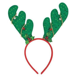 Reindeer Antlers with Faux Lights Headbands (6 Quantity Per Pack) - Glow-Paradise