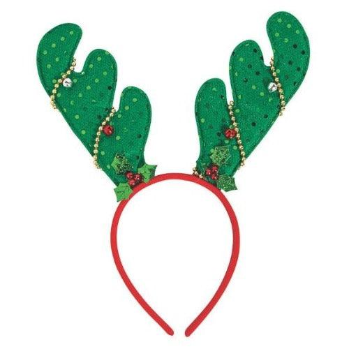 Reindeer Antlers with Faux Lights Headbands (6 Quantity Per Pack) - Glow-Paradise