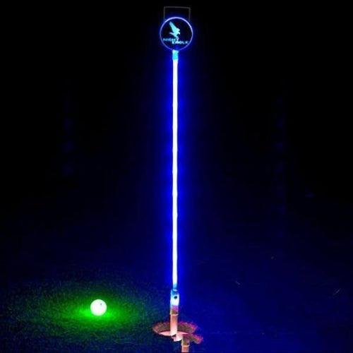 LED Light Up 6.5 ft Night Golf Putting Flag Sticks (Blue Color) - Glow-Paradise