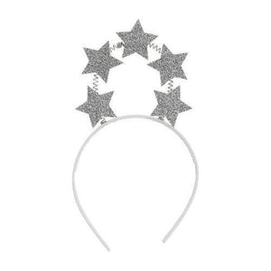 Silver Angel Star Halo Headbands (12 Quantity Per Pack) - Glow-Paradise