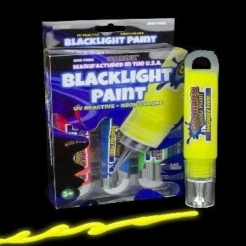Glominex Blacklight UV Reactive Paint 1oz Tubes Retail Ready (Assorted Colors, 3 Quantity Per Pack) - Glow-Paradise