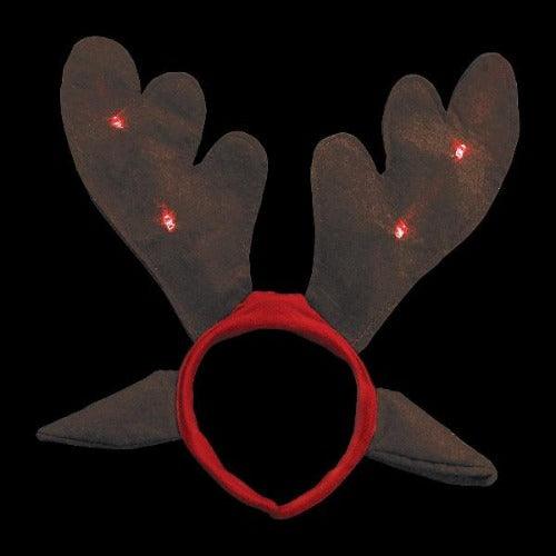 Light-Up Reindeer Antlers Headbands (12 Quantity Per Pack) - Glow-Paradise