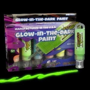 Glominex Glow Paint 1oz Tubes - Retail Ready (Assorted Colors, 6 Tubes Per Pack) - Glow-Paradise