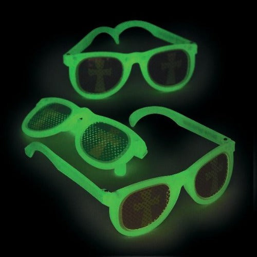 Christian Pumpkin Pinhole Glasses Glow In The Dark (12 Count Per Pack) - Glow-Paradise