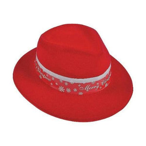 Merry Christmas Fedoras (12 Quantity Per Pack) - Glow-Paradise
