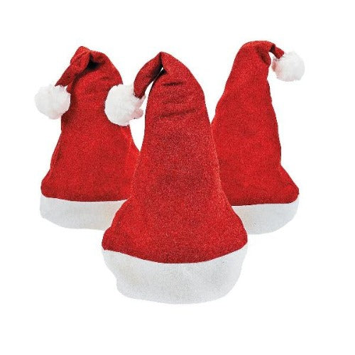 Christmas Felt Santa Hats (12 Quantity Per Pack) - Glow-Paradise