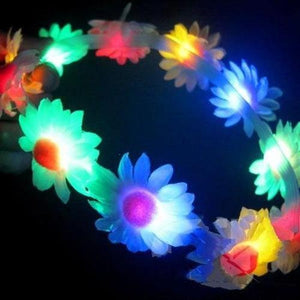 LED Light Up Daisy Flower Headband - Multi Color (1 Quantity Per Pack) - Glow-Paradise
