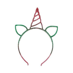 Unicorn Glitter Holiday Headbands (12 Quantity Per Pack) - Glow-Paradise