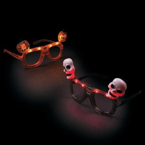 LED Halloween Light-Up Glasses - Assorted (6 Quantity Per Pack) - Glow-Paradise