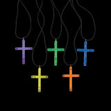 15 Inch Glow Stick Cross Necklaces (Blue Color, 50 Necklaces Per Pack) - Glow-Paradise