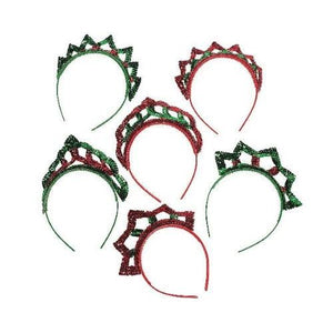 Sequined Christmas Tiaras (12 Quantity Per Pack) - Glow-Paradise