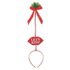 Kiss Me Under the Mistletoe Headbands (12 Quantity Per Pack) - Glow-Paradise