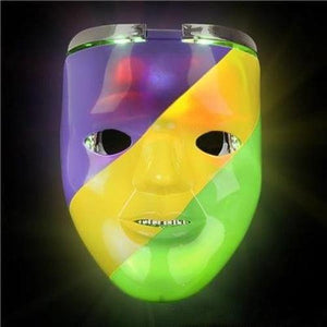 LED Light Up Mardi Gras Double Mask (1 Mask Per Pack) - Glow-Paradise