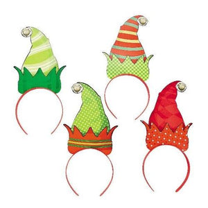 Elf Hat Headbands Assortment (12 Quantity Per Pack) - Glow-Paradise