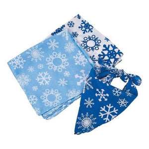 Snowflake Print Bandanas (12 Quantity Per Pack) - Glow-Paradise
