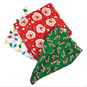 Christmas Print Bandanas (12 Quantity Per Pack) - Glow-Paradise