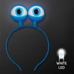 LED Flashing Spooky Eyeballs Headband (Blue Color, 1 Quantity Per Pack) - Glow-Paradise