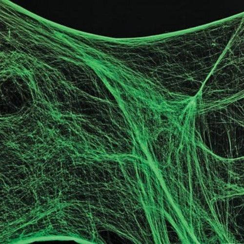 Giant Glow-in-the-Dark Spider Web Halloween Decoration (16 ft. Per Pack) - Glow-Paradise