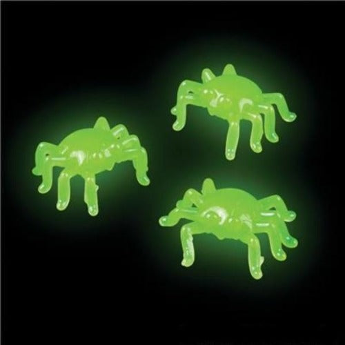 1 Inch Glow In The Dark Spider Wall Crawlers (12 Per Pack) - Glow-Paradise