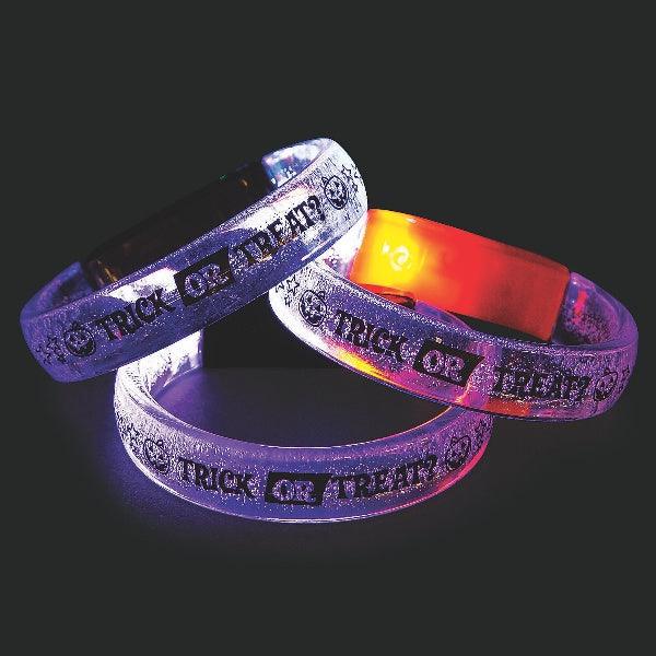 LED Light-Up Halloween Bracelets (12 Quantity Per Pack) - Glow-Paradise