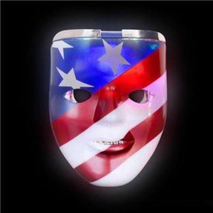 LED Light Up Patriotic Double Mask (1 Mask Per Pack) - Glow-Paradise