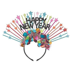 Happy New Year Colorful Spray Headband (1 pc Per Pack) - Glow-Paradise