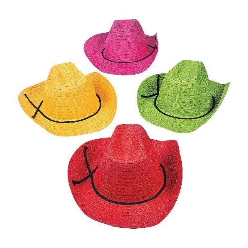 Adult’s Colorful Cowboy Hats (12 Quantity Per Pack) - Glow-Paradise