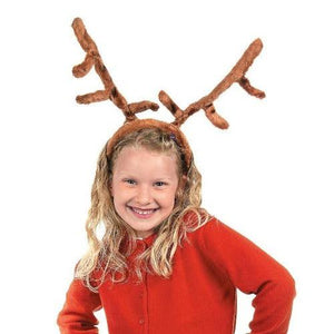 Plush Reindeer Antlers Headbands (12 Quantity Per Pack) - Glow-Paradise