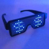 LED Light Up Sunglasses with Animated Display - Blue Color (1 Per Pack) - Glow-Paradise
