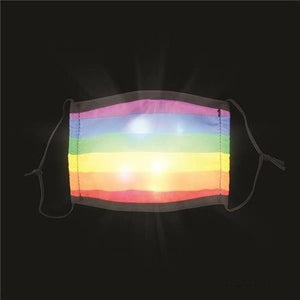 LED Light-Up Rainbow Face Mask Adult Size (12 Mask Per Pack) - Glow-Paradise