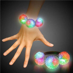 LED Light Up Porcupine Pom Pom Jelly Bracelet (1 Quantity Per Pack) - Glow-Paradise