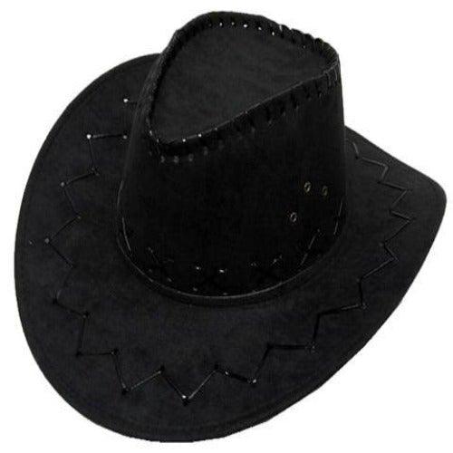 Heavy Leather Style Looking Cowboy Hat (Black Color, 1 Quantity Per Pack) - Glow-Paradise