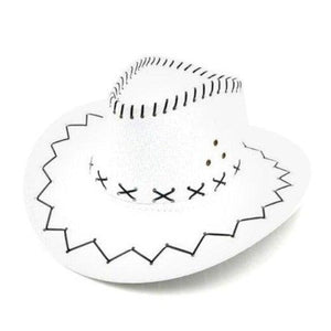 Heavy Leather Style Looking Cowboy Hat (White Color, 1 Quantity Per Pack) - Glow-Paradise