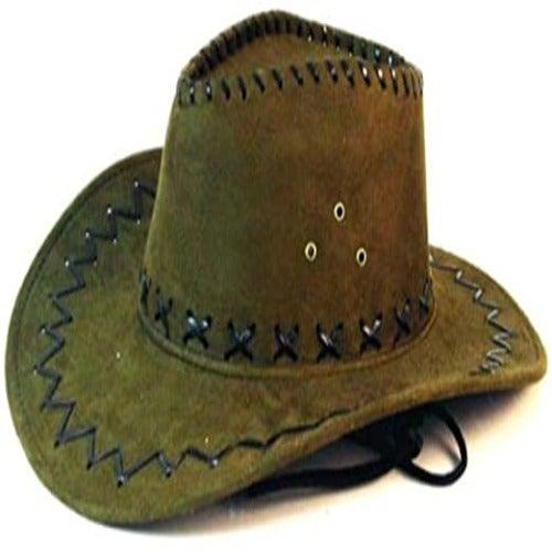 Heavy Leather Style Looking Cowboy Hat (Green Color, 1 Quantity Per Pack) - Glow-Paradise