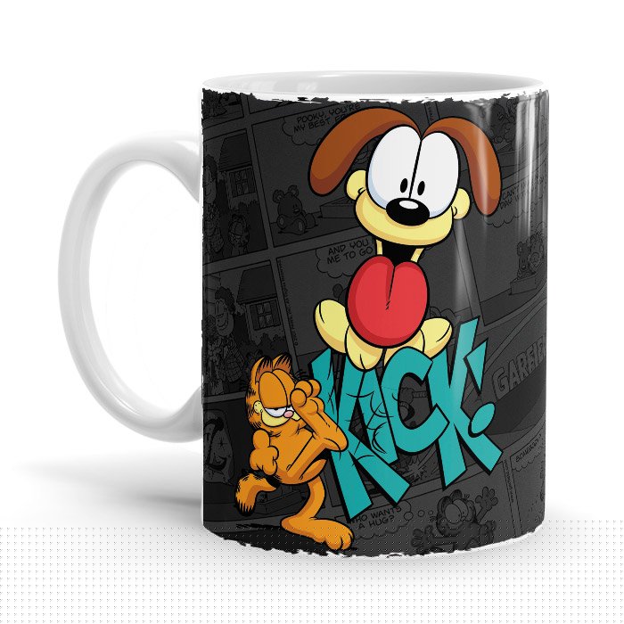 Kick - Garfield Ceramic Home Kitchen Drinking Coffee Milk Mug (350ml/11oz, Made in USA) - Glow-Paradise