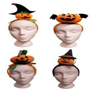 Pumpkin Headbands - 4 Assorted colors (12 Quantity Per Pack) - Glow-Paradise