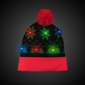 LED Light Up Holiday Knit Beanie (1 Quantity Per Pack) - Glow-Paradise