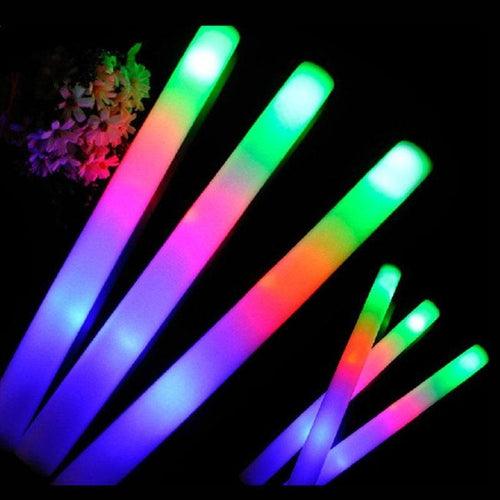 LED Light Up 16 Inch Foam Stick Baton Supreme - Multicolor (12 Per Pack) - Glow-Paradise