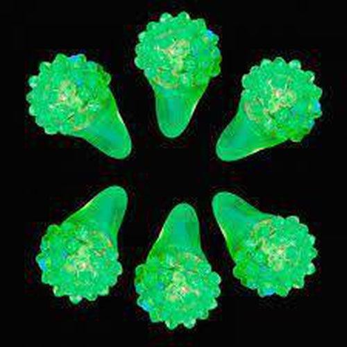 LED Flashing Jelly Bumpy Rings (Green Color, 12 Rings Per Pack) - Glow-Paradise
