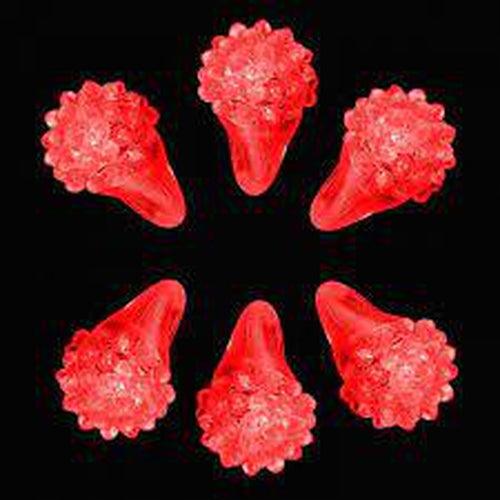 LED Flashing Jelly Bumpy Rings (Red Color, 12 Rings Per Pack) - Glow-Paradise